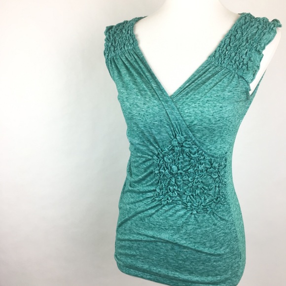 Anthropologie Tops - Anthropologie Deletta Blue Ruffle Blouse